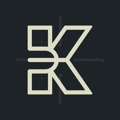 the letter k is made up of squares and letters that appear to be connected together