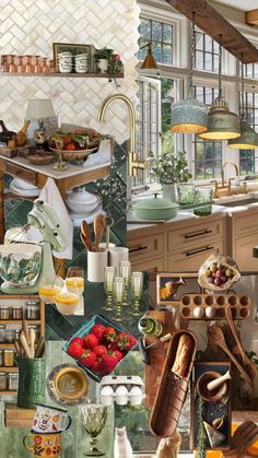 a kitchen filled with lots of different types of food