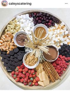 a platter filled with different types of snacks