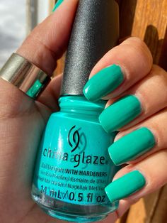 #turnedupturquoise#chinaglaze#turquoisenails#nailpolishideas#nailpolishswatch#nailsofinstagram#longnails#naturalnails#nailpolishnails#nails Turquoise, Hair