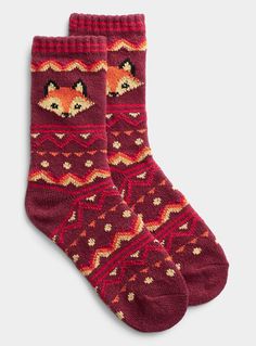 Fox Socks, Women Socks Fashion, Fuzzy Socks, Winter Socks, Athletic Socks, Chatelaine, Kids Socks, Fashion Socks, Christmas Wishlist