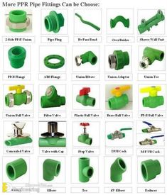 various types of pipe fittings are shown in this image, and there are many different styles