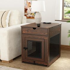 a living room scene with focus on the end table