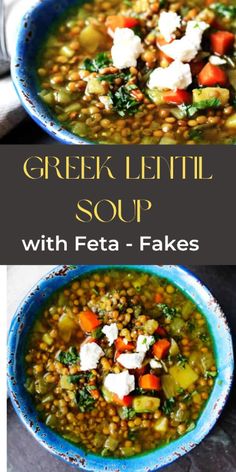 greek lentil soup with feta - fakes is an easy and delicious side dish