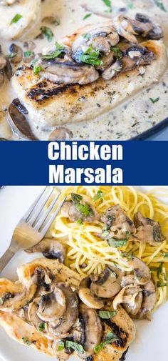 Chicken Marsala is a classic Italian dish with pan-seared chicken, creamy Marsala wine sauce, and mushrooms. Make it in one pan in 30 minutes! #chickenmarsala #italian #chickendinner