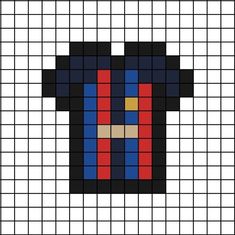 a cross stitch pattern with an image of a red, white and blue shirt