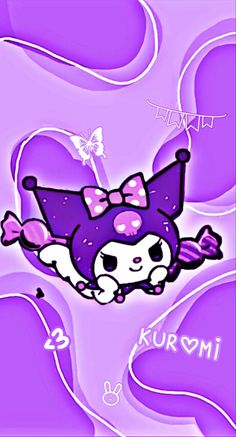 hello kitty wallpaper with purple background