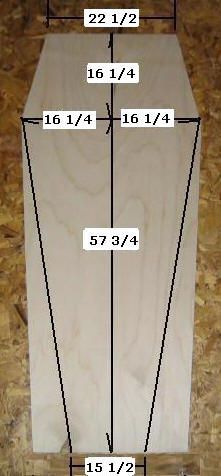 the height of a wooden box with numbers on it and measurements for each piece of wood