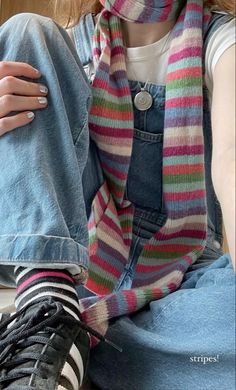 Colorful Comfy Outfits, Striped Crochet Scarf, Stripes Aesthetic, Her Drawing, School Homework, Funky Outfits, Winter Fits, Swaggy Outfits