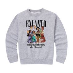 He'll love to show off his style with this Disney's Encanto boys' Family Everything Graphic Fleece Sweatshirt. He'll love to show off his style with this Disney's Encanto boys' Family Everything Graphic Fleece Sweatshirt. FEATURES Crewneck Long sleevesFABRIC & CARE Cotton, polyester Machine wash Imported Size: Small. Color: Med Grey. Gender: male. Age Group: kids. Material: Cotton Blend|Cotton. Animals Graphic, Trending Graphic Tees, Mickey Mouse Shorts, His Style, Animal Graphic, Toddler Boy Outfits, Top Graphic Tees, Fleece Sweatshirt, Lilo And Stitch