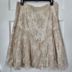 Beautiful 100% Silk And Lace Overlay Lida Baday Designer Skirt - Flowy - And Fun And Super Romantic - Light Cream With Gold Overlay - Little Metallic Shine To It - So Gorgeous In Real Life! Wish I Had Somewhere To Wear This. Brand New Vintage With Tags ! Perfect Condition Bridal - Wedding - Fairytale - Whimsical - Fairylike - Fairy Aesthetic - Fairycore - Balletcore - Feminine - Bride - Honeymoon Feminine Fairy Aesthetic, Cream Tulle Skirt, Wedding Fairytale, Aesthetic Fairycore, Designer Skirt, Skirt Flowy, Body Decor, Skirts Flowy, Silk And Lace