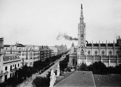 black and white photograph of an old city