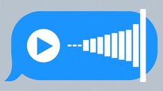 a blue speech bubble with an audio play button in the center and white sound waves coming out of it