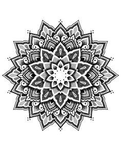 a black and white drawing of a flower with intricate details on it's petals