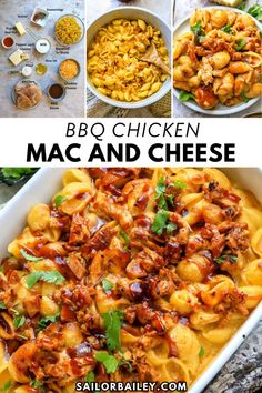 Two favorites all baked into one delicious casserole style meal. BBQ Chicken Mac and Cheese is a family favorite. It makes for a great side dish for a summer party or as an easy dinner or lunch idea. You will wow your friends and family with this crodpleasing mac and cheese recipe, and it’s the perfect meal prep friendly make ahead meal for hosting, potlucks or for busy weeks. Bbq Chicken Lunch Ideas, Pasta Meal Prep Lunch, Mac And Cheese With Bbq Chicken, Barbecue Chicken Mac And Cheese, Bbq Chicken Mac N Cheese, Baked Mac And Cheese With Chicken, Potluck Bbq Ideas, Rotisserie Chicken Mac And Cheese, Meal Prep Mac And Cheese