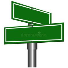 two green street signs with one pointing to the left and another pointing to the right