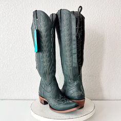 #ad Great shopping ideas for Lane LEXINGTON Green Cowboy Boots Womens 5.5 Leather Western Snip Toe Knee High, Fashion Women's Shoes Western Knee-high Heeled Boots, Womens Cowgirl Boots Green, Green Cowboy Boots, Cowboy Boots Womens, Womens Cowboy Boots, Western Knee-high Boots Medium Width, Affordable Western Knee-high Cowboy Boots, Lane Boots, Ladies Cowboy Boots Size 5.5