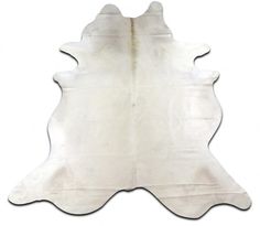 a white cowhide rug on a white background