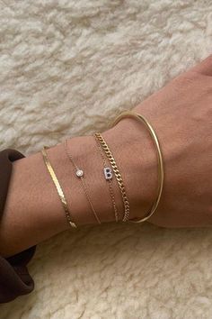 Gold Bracelets Stacked, Wrist Jewelry, Letter Bracelet, Nail Jewelry, Dope Jewelry, Classy Jewelry, Jewelry Essentials, Stacked Jewelry, Jewelry Lookbook