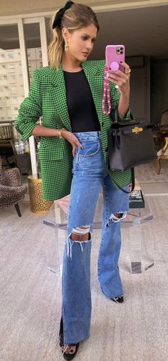 Styling Pants, Look Office, Nice Outfits, Green Blazer, Event Outfit, Looks Street Style, Stylish Work Outfits, Trendy Fashion Outfits