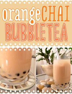 an orange chai bubble tea recipe is shown