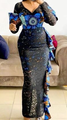 Ankara And Lace Dress Styles, Nigerian Women Fashion African Dress, Style Of Ankara Gown, Trending Lace Gown Styles 2024, Ntoma Dress Styles, Lace Fitting Dress Styles, Latest African Fashion Dresses Lace, Kampala Bubu Styles For Ladies, Nigerian Dress Styles Ankara