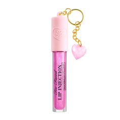 Limited Edition Ready-To-Gift Holiday Gloss | Too Faced Charmed Life Set: Maximum Plump Lip Gloss & Key Chain - Haute Pink - NET WT. 0.14 oz/4.0g Two Face Lip Gloss, Lipgloss Too Faced, Two Faced Lip Gloss, Lip Gloss Too Faced, Concealer Guide, Too Faced Lip Injection Maximum, Mascara Guide, Lipstick Guide, Eye Makeup Set