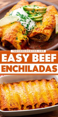 The Best Beef Enchilada recipe ever! Really get into the Mexican spirit for your Cinco de Mayo dinner party with this flavor-packed ground beef enchilada recipe. Serve up a batch of this easy Cinco de Mayo recipe for the holiday! Corn Enchiladas Beef, Beef Enchilada Recipe Easy, Quick Easy Enchilada Recipe, Easy Ground Beef Enchilada Recipe, Old El Paso Enchiladas Beef, Cheap Enchilada Recipe, Enchalidas Recipes, Enchalidas Recipe Easy, Easy Enchiladas Recipe