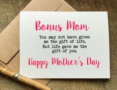 a mother's day card with the words, happy mother's day on it