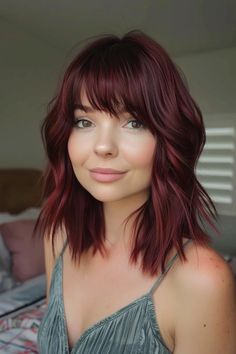 36 Cherry Cola Hair Ideas You Need To Try In 2024 Short Chocolate Cherry Hair, Cherry Soda Hair, Cherry Red Hair Short, Cherry Purple Hair, Red Hair Colors, Dark Cherry Cola Hair Color, Cherry Coke Hair Color, Dark Cherry Hair, Hair Color Cherry Coke