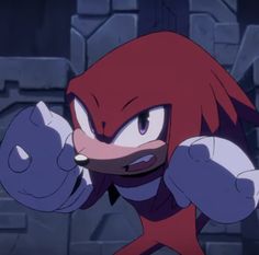 sonic the hedgehog pointing his fist at someone in front of him with one hand