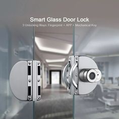 Description This Semicircle Glass Door Fingerprint Lock provides a solution for misplaced keys and forgotten passwords. The lock accommodates up to 100 sets of fingerprints and allows three modes of unlocking: via fingerprints, a mobile app, and a mechanical key. With rapid recognition in just 0.5 seconds and a standby time of 6 months, this smart lock is an ideal choice for 12mm glass doors. Features This lock accommodates fingerprint unlocking, app unlocking, and mechanical key unlocking, offe Door Lock System, Glass Door Lock, Smart Glass, Fingerprint Lock, Smart Lock, Keyless Entry, Glass Doors, 5 Seconds, Door Lock