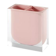 The Izod marina pink toothbrush holder features a clear resin exterior that highlights the painted pink interior to combine for a sleek, modern look. The top opening is divided in half, ideal for toothbrushes, make-up brushes or pens/pencils. Made of durable resin for easy care and long life. Included: 1 Toothbrush Holder(s)Measurements: 4.13 Height/Inches, 2.02 Width/Inches, 4.06 Length/InchesBase Material: 100% ResinShower Curtain/Liner Material: 100% Other (5% Or Less)Care: Wipe CleanDecor Styles: ModernMaterial: ResinHand Towel Care: Machine Wash, Tumble DryHome Accessories Type: Toothbrush HoldersHand Towel Base Material: 100% CottonShower Curtain/Liner Care: Machine Wash, Tumble DryCountry of Origin: Imported Pink Toothbrush Holder, Pink Toothbrush, Toothbrush Holders, Make Up Brushes, Pink Interior, Pens Pencils, Clear Resin, Toothbrush Holder, Bath Accessories