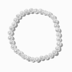 Claire's Faux Freshwater Pearl Stretch Bracelet Cheap White Pearl Bracelet, White Hypoallergenic Pearl Bracelet, Elegant Pearl White Pearl Stretch Bracelet, Classic White Pearl Stretch Bracelet, Elegant Pearl White Stretch Bracelet, Crown Hair Clip, Sensitive Ears Earrings, Piercing Kit, Word Bracelet