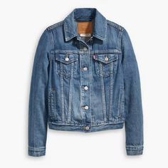 Nwt! Great Jacket For All Seasons! Jacket Fits, Levis Jacket, Classic Jacket, Levi’s Jeans, Blue Denim Jacket, Levis Denim, Trucker Jacket, Jean Jackets, Outerwear Women