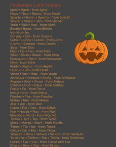 a halloween party menu with pumpkins on it