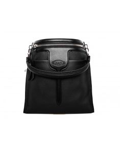 TOD'S - THEA BAG in pounded leather - Black #TODS Black