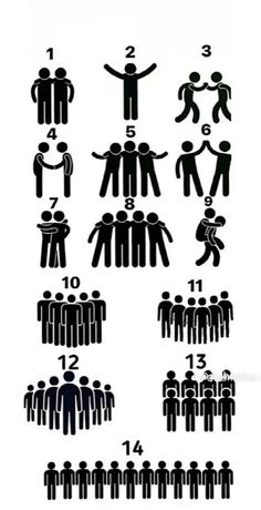 an image of a group of people with numbers and symbols in the shape of men