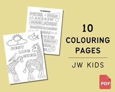 two coloring pages for children with the title,'10 coloring pages jw kids '