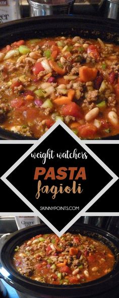 two pictures with the words weight watchers'pasta faggie