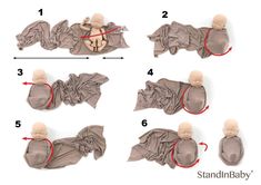 the instructions for how to tie a baby doll in a diaper with no head