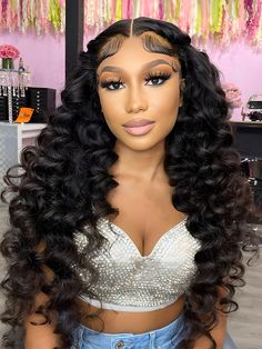 Hair Name: Wear Go Glueless Wigs Hair Style: Wonder Curl Hair Hair Length: 14-30 inches Wig Weight: 200-320g/Wig (Depending on Length and Density) Color: Natural Black Density: 180% Cap Size: Medium, 22.5inch (Customize Size Service >) Lace Size: 6x4 Pre-cut Lace Quality: 100% Virgin Human Hair Wigs Last for More Than One Year Lace Top Swiss HD Lace, Transparent Lace Shipment: DHL, FedEx, or UPS 3-10 Business Days Wond Curls Wigs, Wand Curls Black Women Middle Part, 13x6 Lace Frontal Wig Curly, Water Wave Wig Hairstyles, Curly Hd Lace Wig, Curly Glueless Wig, Curly Wig Maintenance Tips, Curl Hairstyle, Hd Lace Wig