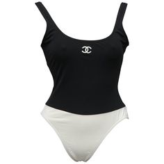 Chanel Black And White Swimwear With Cc Logos Black And White Swimwear, Black And White Swimsuit, Chanel Black And White, Png Clothes, Navy Chanel, White Swimwear, Best Swimwear, Suit Swimsuit, Modest Swimwear