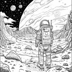 Fun Astronaut Coloring . Coloring Sheets for Everyone Astronaut Coloring, Senior Living Communities, Fun For Kids, Senior Living, Quality Of Life, Creative Activities, Coloring Book Pages, Coloring Sheets, Book Pages