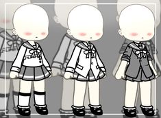 Easy Hair Drawings, School Costume, Oc Outfits, Gacha Outfit, Oc Gacha, Gacha Ideas, Gacha Oc, Animation Art Character Design