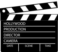 a black and white movie clapper with the words hollywood production director