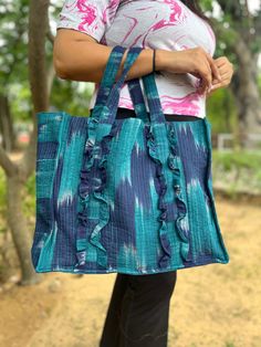 About product Women Tote Bag is a Handmade product made of 100% cotton and quilted pattern. Quilted handbags is very light weight and easy to style with dresses, shirts ,tshirt etc. SIZE:- 16 inch length X 14 Inch height  X 6 Inch width This quilted bag is Perfect for Beach Visits/Travelling/ Quick Grocery runs/ Carrying Kids items/ Medicine,cosmetics, gift for her,With dresses, Bridesmaid Bag, Storage Bag, Grocery Bag,Cosmetic, Make-up,Shoulder Bags. Returns and exchange -We believe in providin Daily Use Handmade Cotton Shoulder Bag, Trendy Cotton Hobo Bag Tote, Square Cotton Shoulder Bag For Daily Use, Trendy Rectangular Cotton Hobo Bag, Summer Cotton Hobo Shoulder Bag, Multicolor Cotton Hobo Bag For Travel, Rectangular Cotton Hobo Bag For Travel, Beach Cotton Tote Bag, Cotton Beach Tote Bag