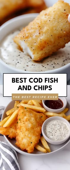 Image for Best Cod Fish and Chips Cod Fish And Chips, Crispy Cod, Fish And Chips Recipe, Cod Dishes, Battered Fish, Fish Recipes Healthy, Fun Friday, Friday Nights