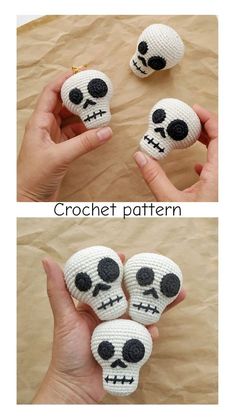 Crochet amigurumi Crochet Skull Pattern, Halloween Skull Decor, Crochet Keychain Ideas, Skull Crochet, Crochet Skull Patterns, Crochet Skull, Crochet Keychain Pattern, Halloween Crochet Patterns, Halloween Pattern