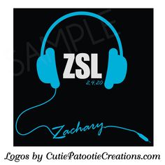 the logo for zachiny is shown with headphones